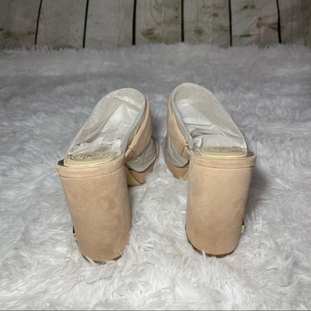 GUESS Taupe Blubell Suede Platform Slide 7.5 - Picture 4 of 16